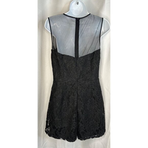 Ark & Co. Black Lace Romper With Mesh Neckline & Back Womens Size L - Picture 12 of 12